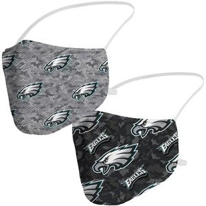 *NEW* Philadelphia Eagles 2-Pack Fanatics Face Masks NFL 100% Polyester